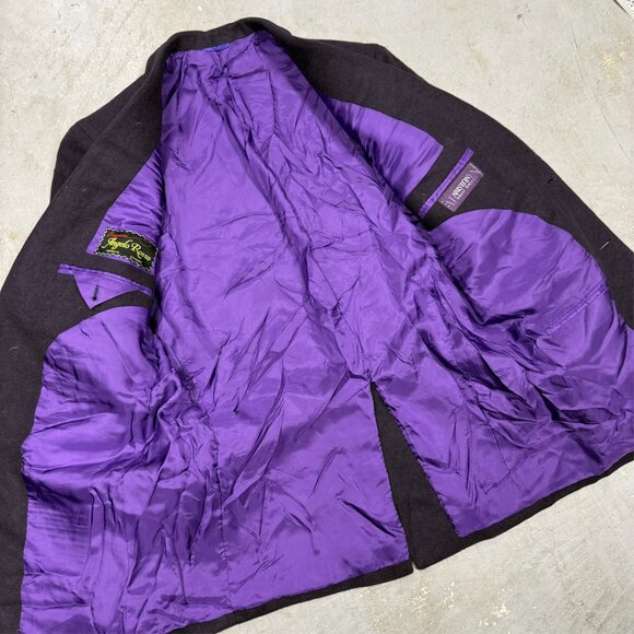 Bespokke Angelo Rosso Blazer Ariston 130s Wool Sport Coat Italy Purple 38R - Picture 6 of 8